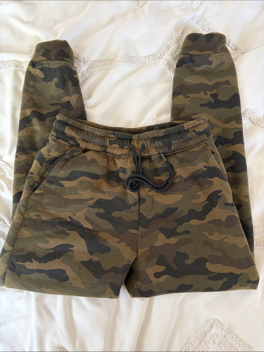 Winter Camo Jogger Pants - Olive Green